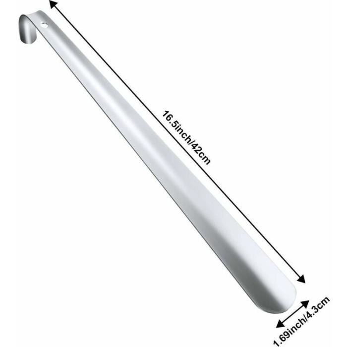 Calzador de acero inoxidable YYV - Paquete de 2 - Mango largo con agarre cómodo para personas mayores