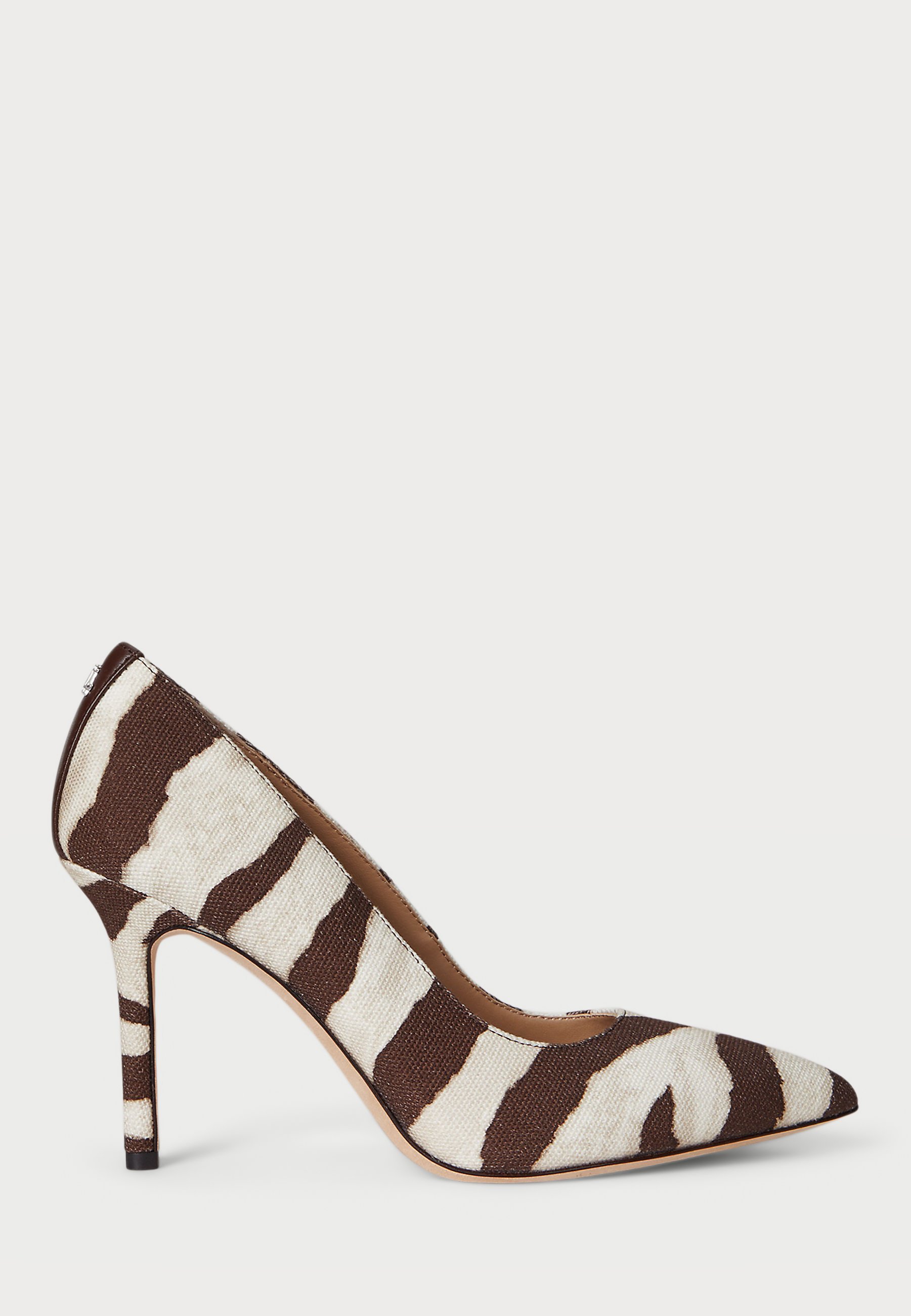 Lauren Ralph Lauren LINDELLA II ZEBRA PRINT CANVAS PUMP - Klassieke hakken - donkerbruin/gebroken wit