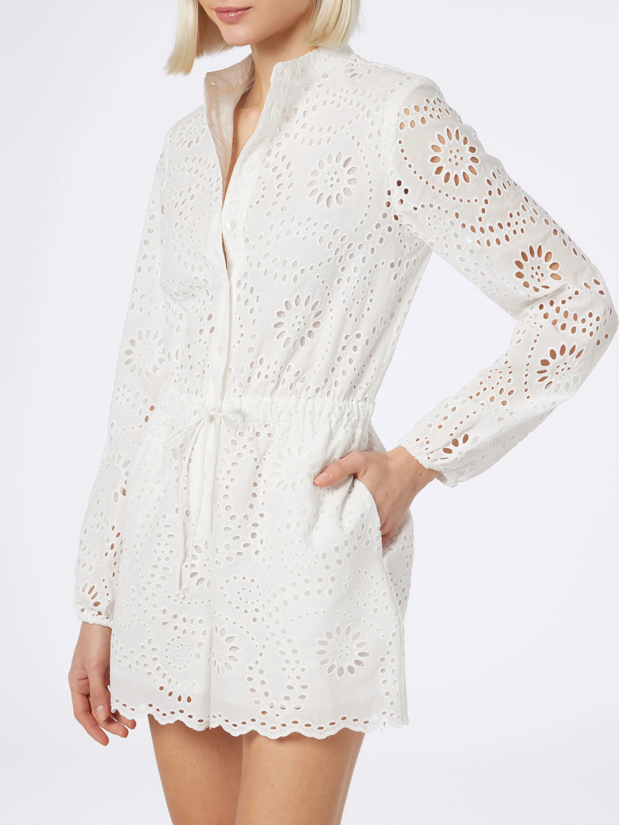 Julian White Sangallo kanten katoenen playsuit voor dames
