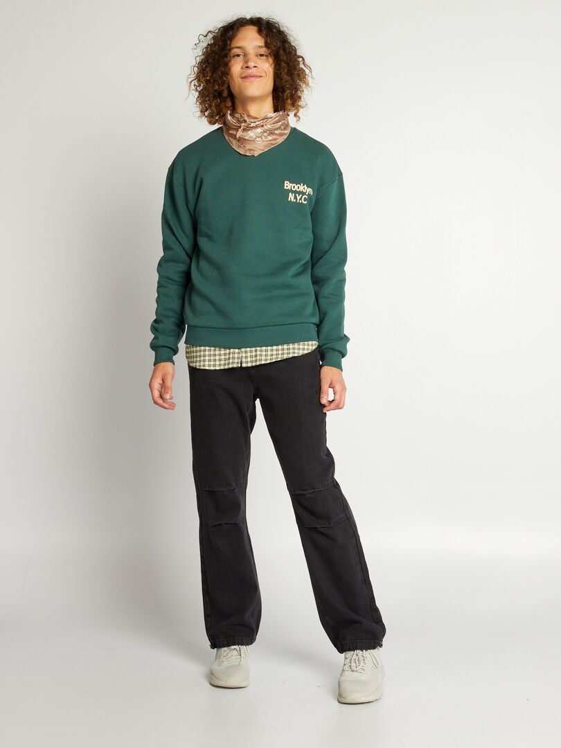Brooklyn New York fleece sweatshirt - groen