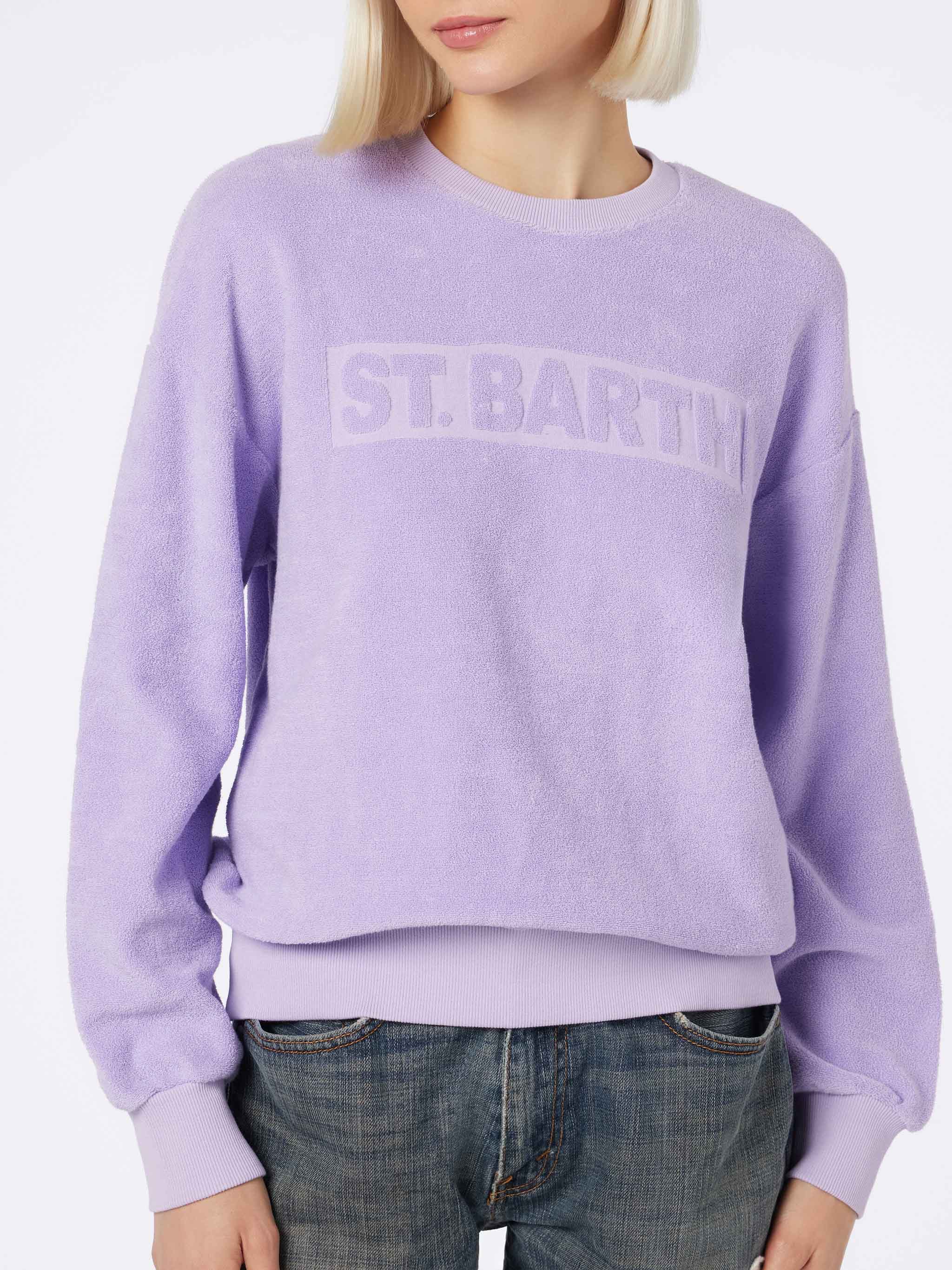 Stardust damessweatshirt in lila katoenen badstof