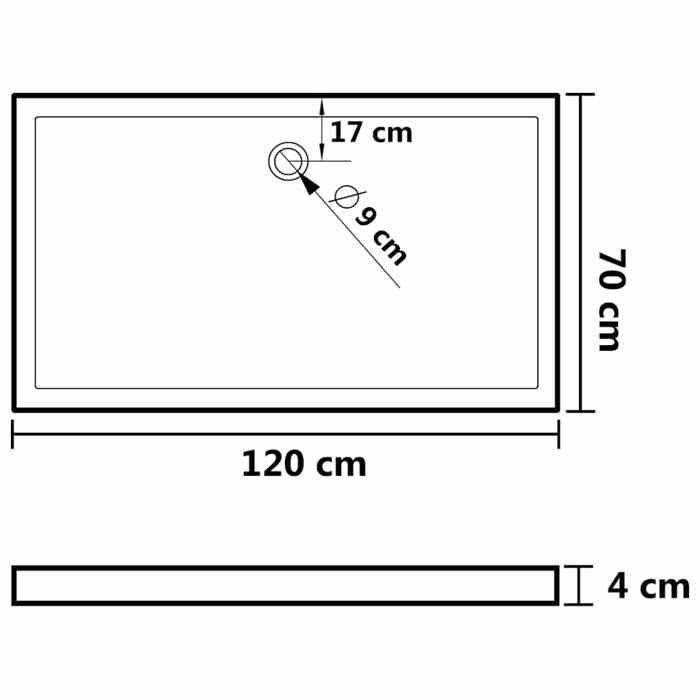 Reduced price - Shower tray - unique design Bathroom accessories, rectangular ABS White 70x120 cm@EU(17192)