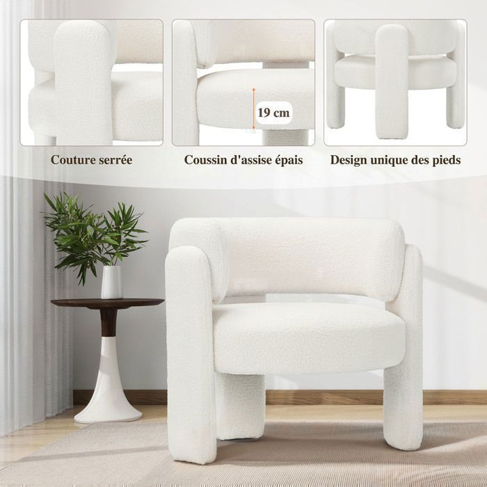 Armchair - Minimalist design armchair — Enhance your modern and trendy interior - white