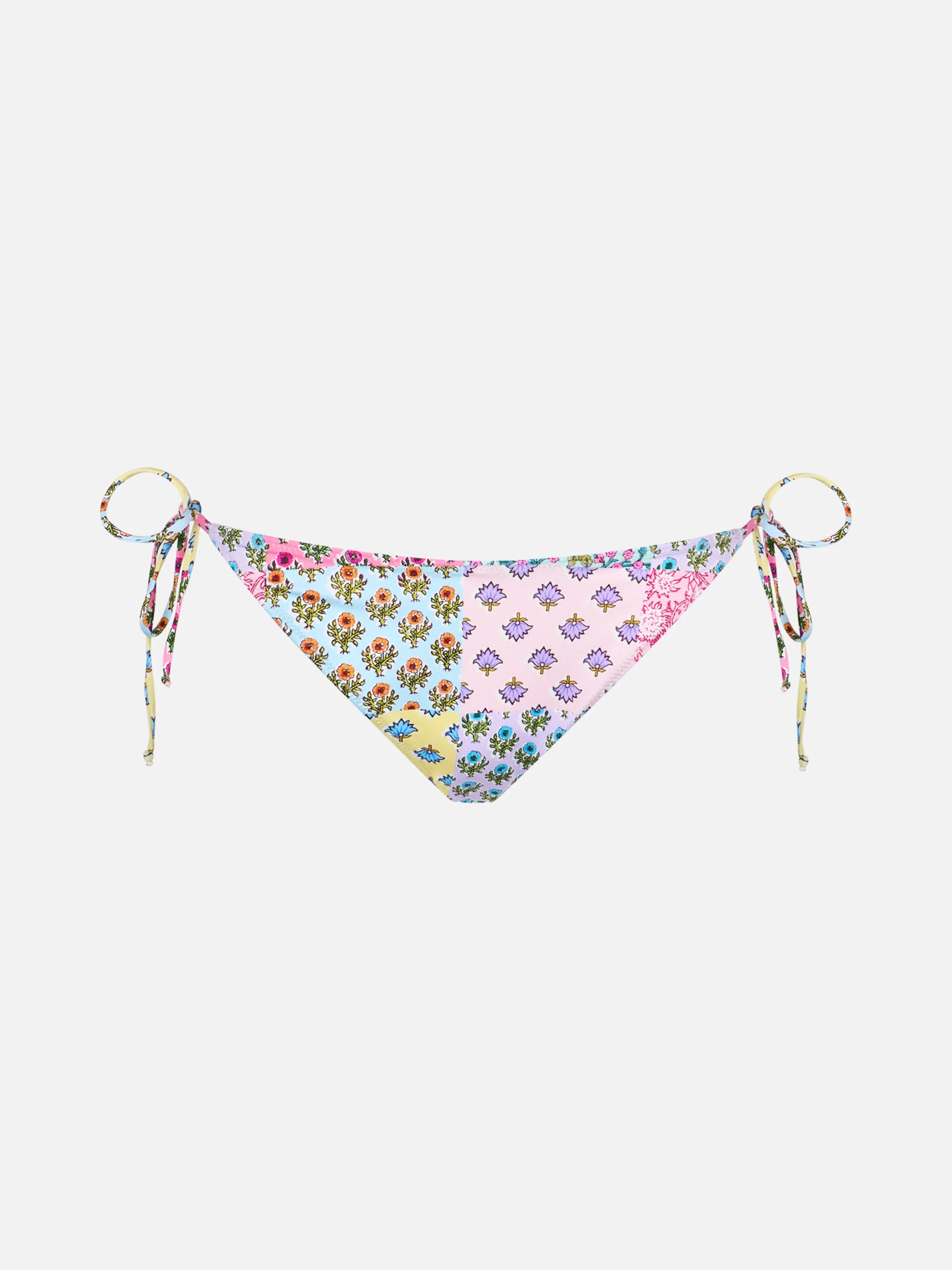 Virgo zwembroekje | Klassieke mid-rise zwemkleding voor dames | Roze bloemenprint | Medium dekking | Dunne vetersluiting aan de zijkant | MC2 Saint Barth