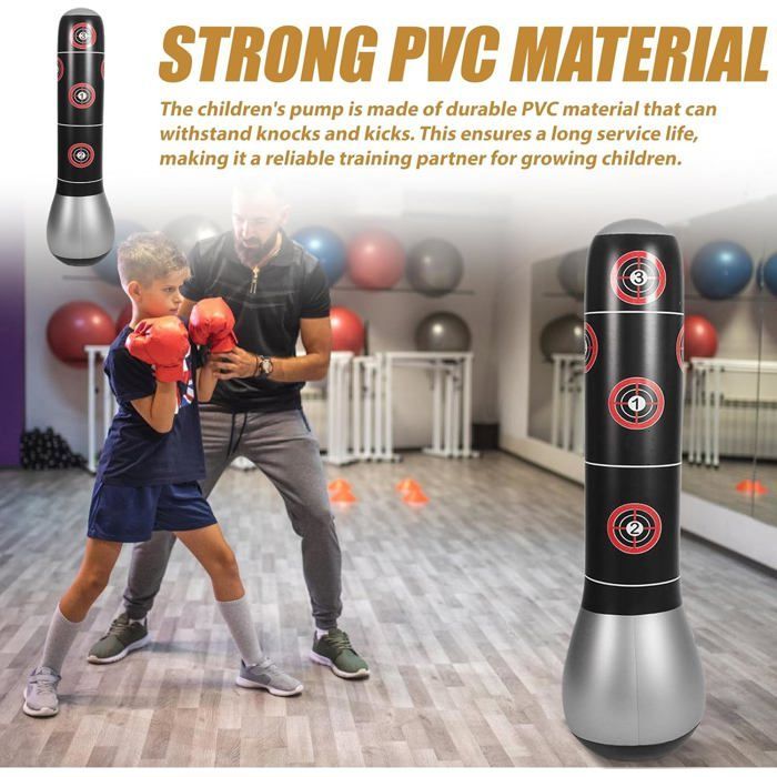 Children's Punching Bag, 150cm Freestanding Punching Bag, with Boxing Gloves and Pump for Training