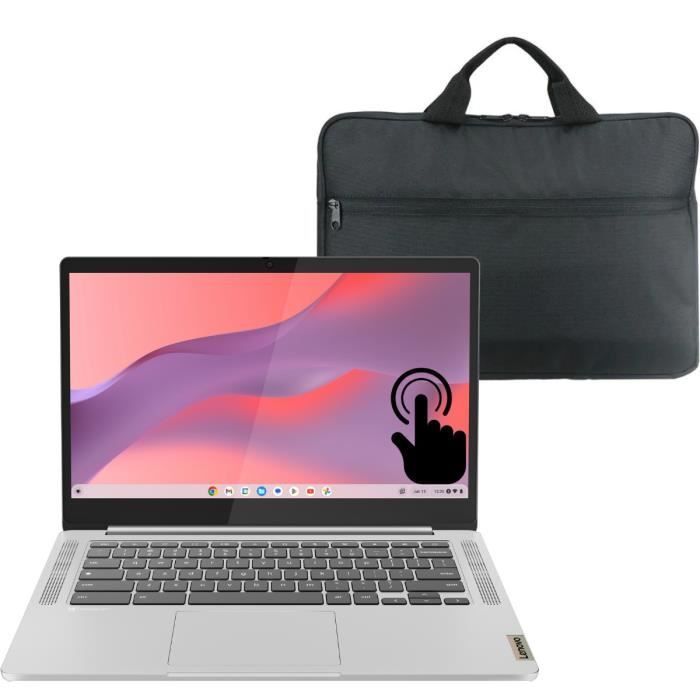 PC Portable Chromebook Lenovo IdeaPad Slim 3 14M868 | 14'' FHD Tactile - MT8186 - RAM 8 Go - SSD 128 Go - Chrome OS + Sacoche