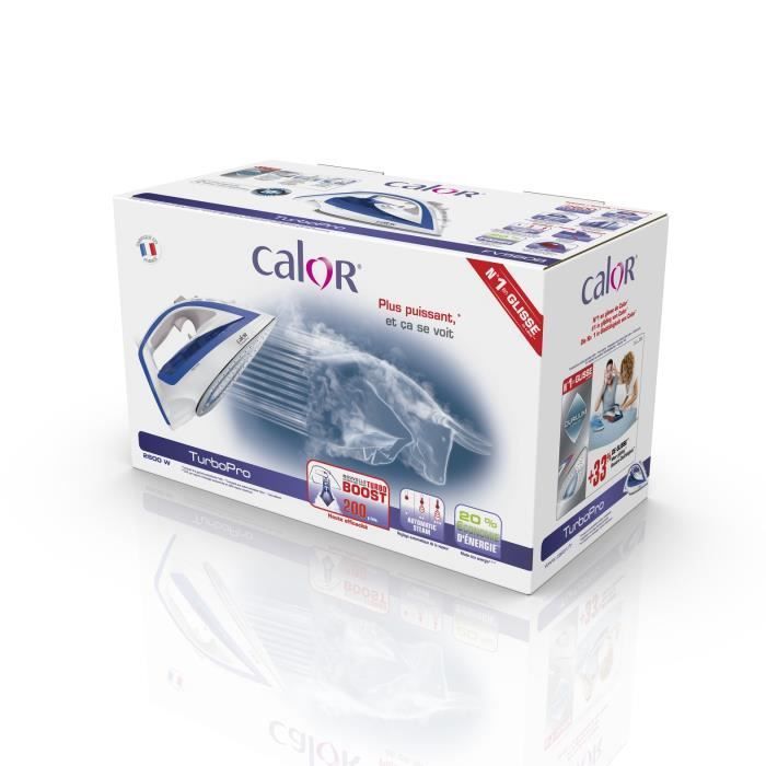 Ferro da stiro CALOR FV5608C0 TURBO PRO - 2600W - Emissione vapore 50 g/min - Funzione vapore boost 200 g/min - Funzione anticalcare