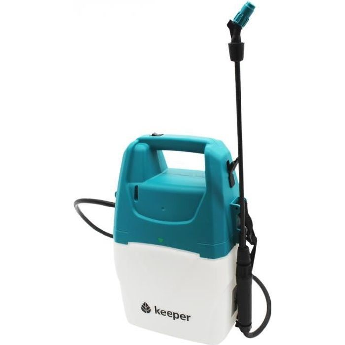 Pulverizador eléctrico de 5 litros con batería de litio - KEEPER - Forest 5 - Blanco y verde - Jardinería