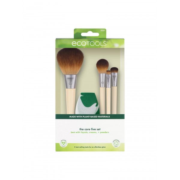 „EcoTools The Core 5“ rinkinys ir kempinė makiažo šepetėlių rinkiniai