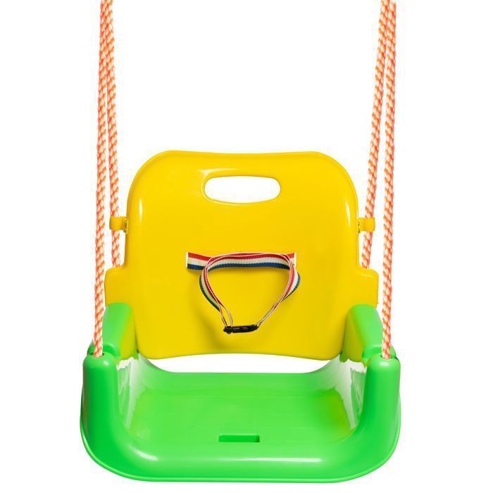 COIL Balançoire de jardin pour enfants, balançoire pour enfants, solide, 3 en 1 + ceintures, jusqu'à 60 kg, Vert