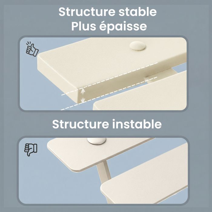 Ensemble Mobilier de Jardin Pliable, 3 Pièces, Acier Résistant, Table et Chaises, Terrasse, Balcon, Beige