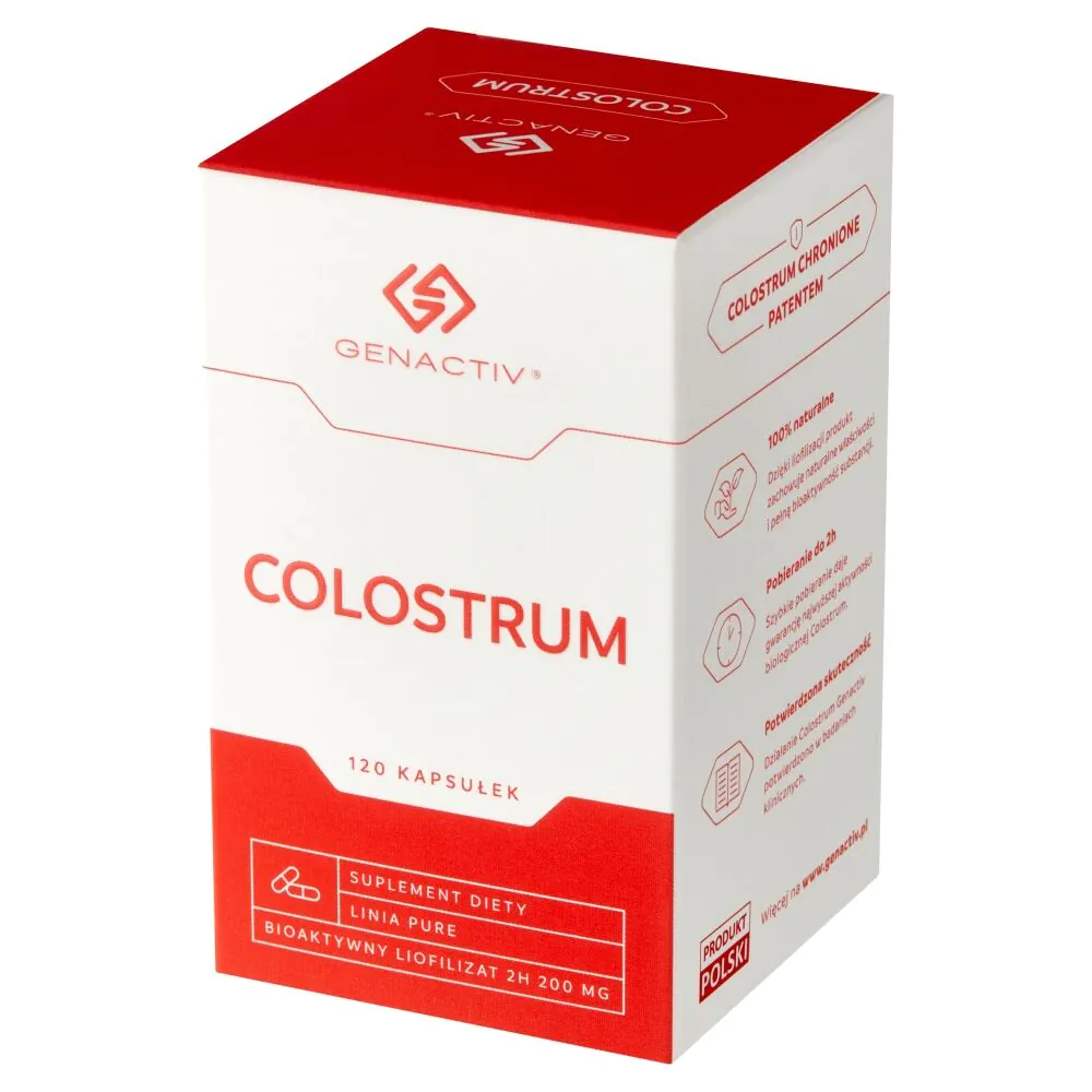 Genactiv Colostrum Preparat wzmacniający odporność, 120 Kapsułek