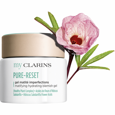 Clarins Pure-Reset Gel Matifiant Hydratant Anti-Imperfections, Gel Visage Matifiant Hydratant pour Peaux Grasses, 50 ml