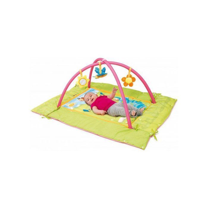 Tapis avec arche de Jeux / Aire d eveil bebe 2 en 1 Cotoons Rose Fille - 123x94x50cm / 88x57x50cm - Smoby