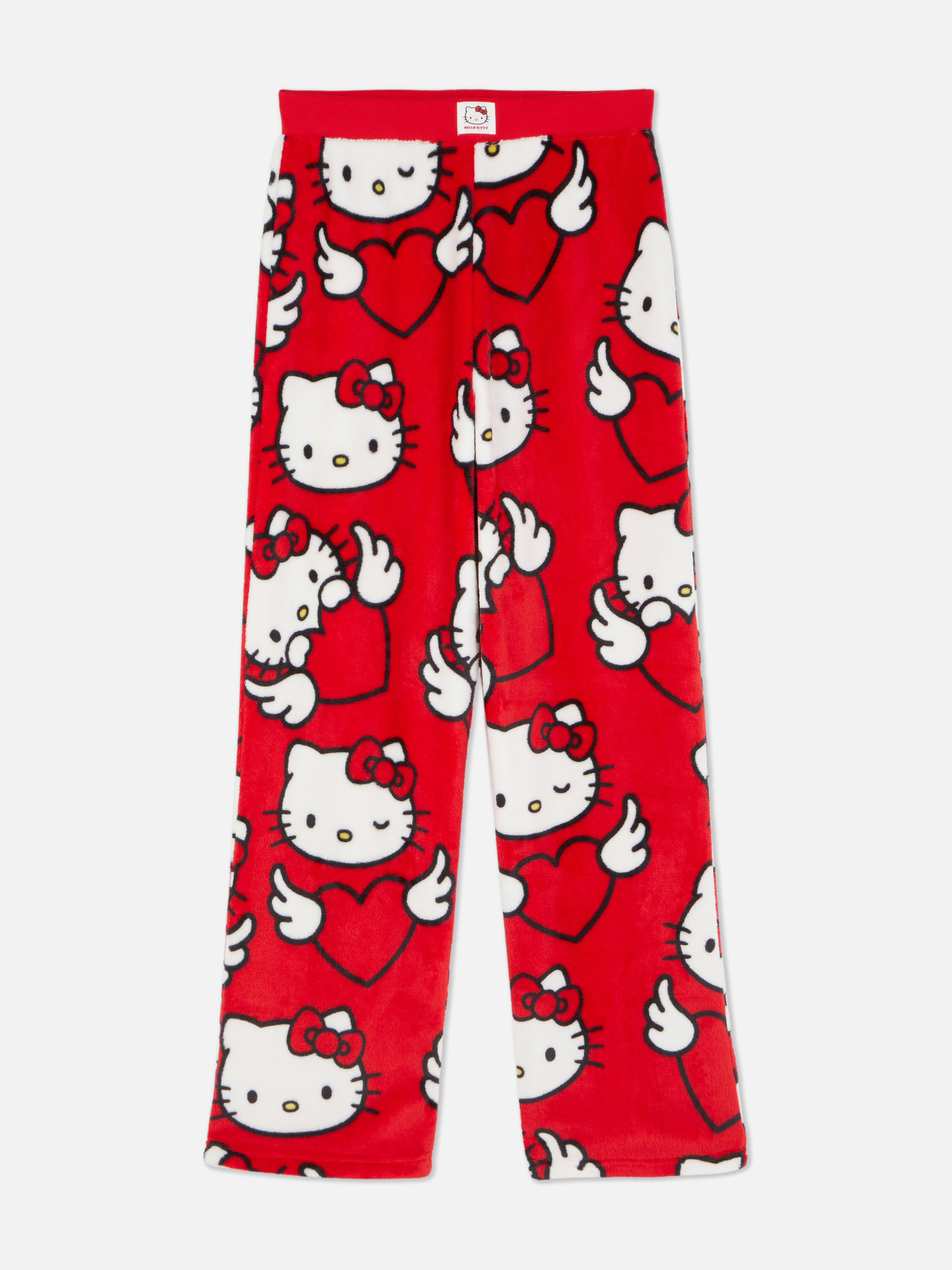 Pantaloni de pijama din fleece Hello Kitty Pantaloni de pijama din fleece cu design Hello Kitty