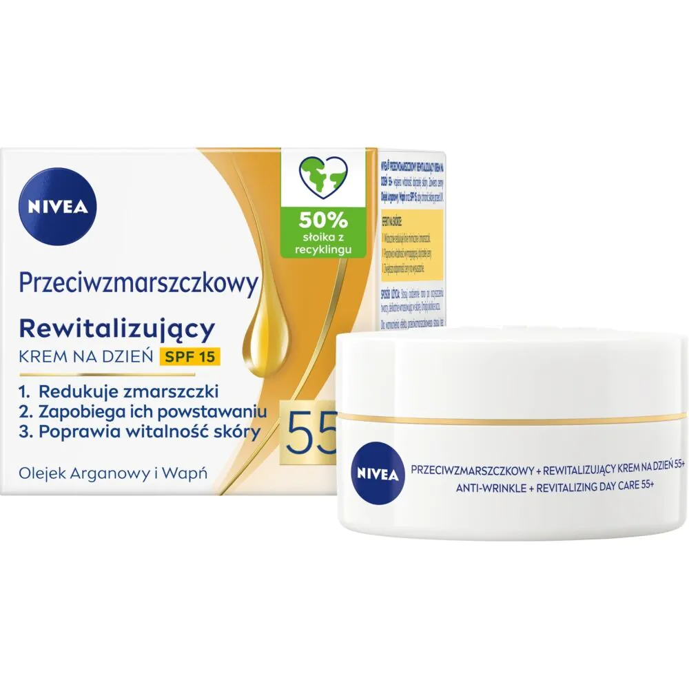 Nivea Przeciwzmarszczkowy+ Rewitalizujący SPF15 55+ krem do twarzy na dzień
