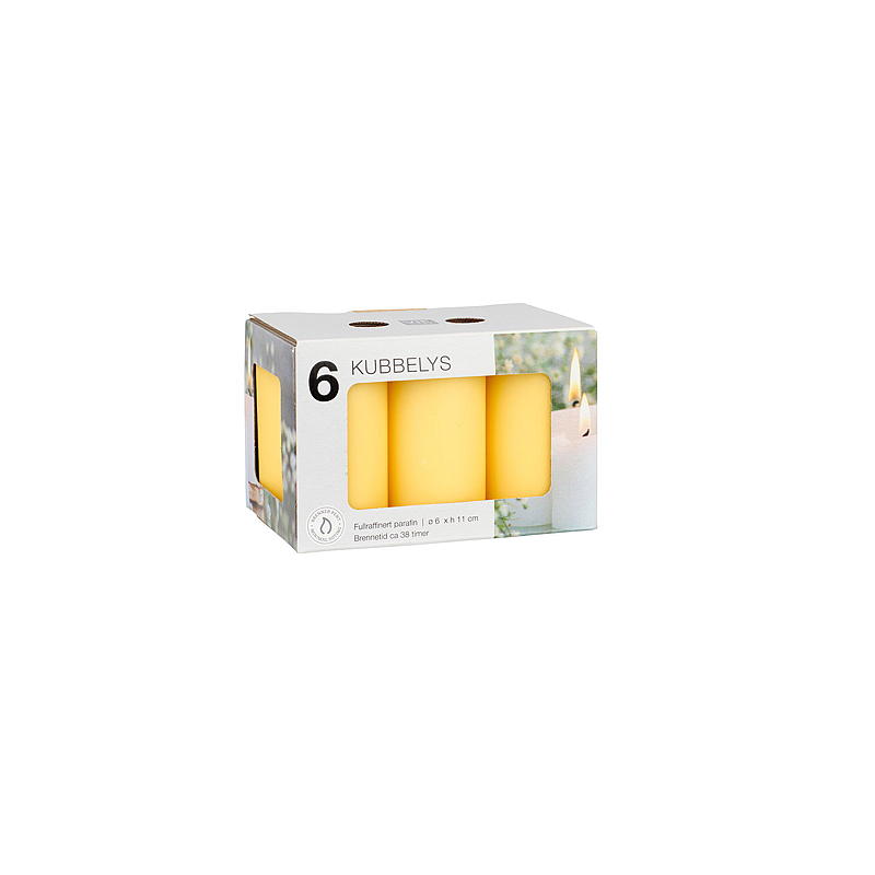 Vie Home Cube-lampe 6-pakning 6x11 cm gul