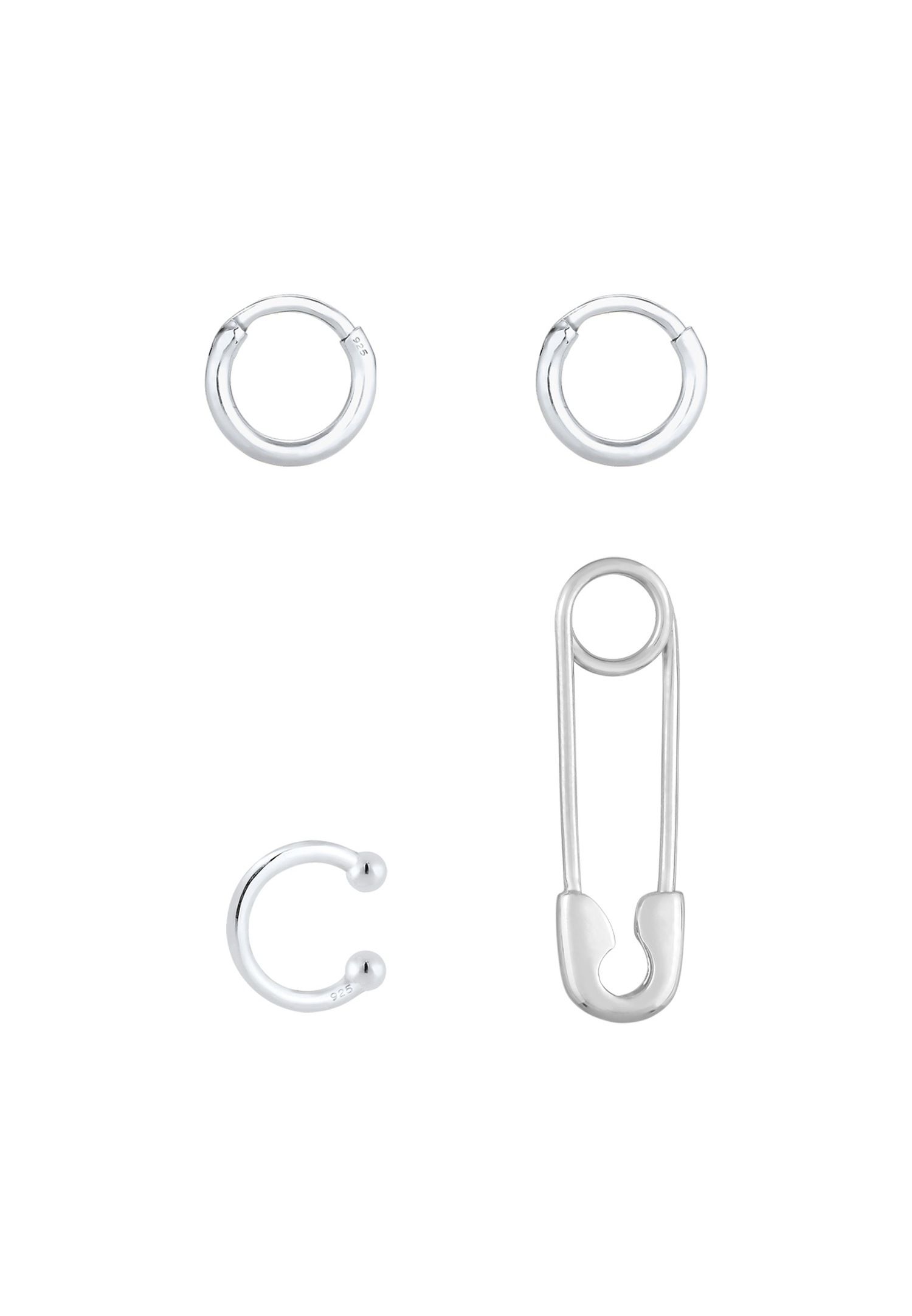 Elli Épingle de Sûreté Earcuff Femme - (925/1000) Argent Plaqué Or