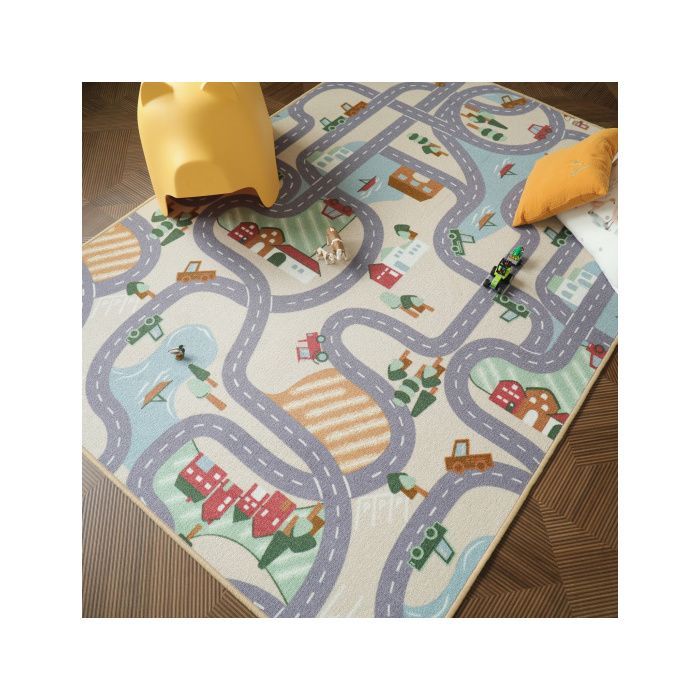 Alfombra de juegos infantil - Pista de coches - Campo - 160 x 230 cm