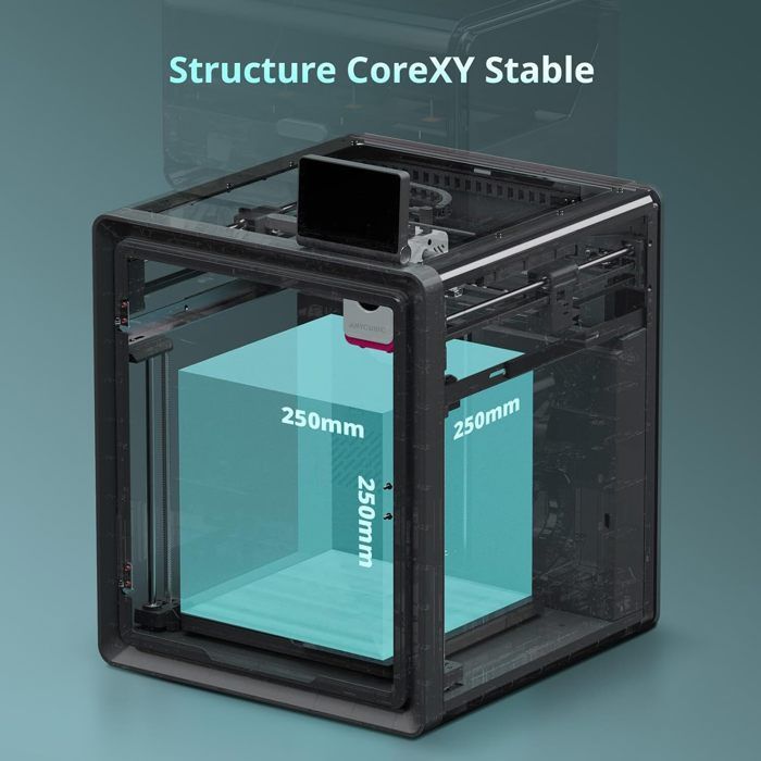 Impresora 3D combinada - Velocidad 600 mm/s + Estructura CoreXY cerrada - Formato 250×250×250 mm