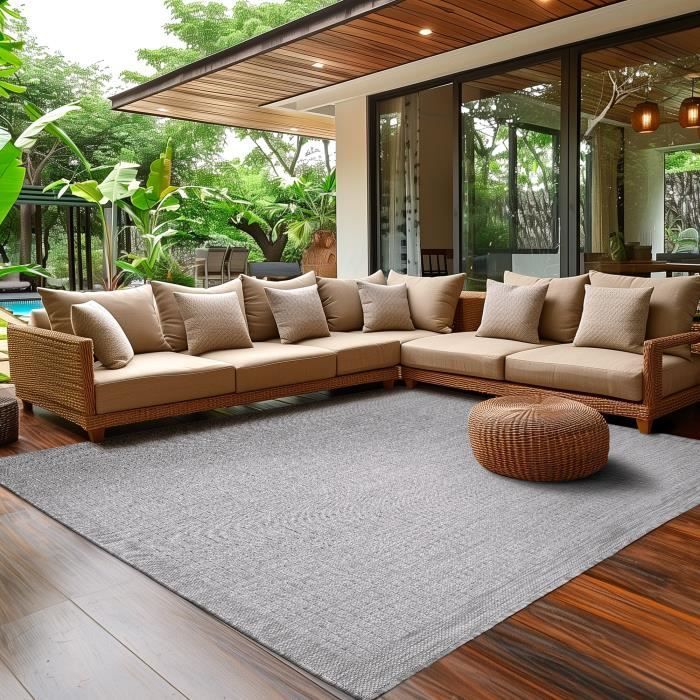 Teppich – SIMPEX – Küchenteppich – Wetterfest – Waschbar – 280 x 370 cm – Grau