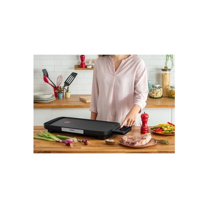 Piastra elettrica - Tefal - Booster CB641810 - 2200W - 2 zone di cottura - Termostato regolabile