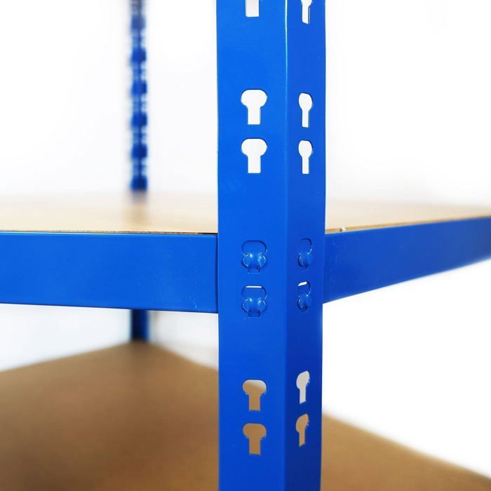 Estantería esquinera, estante resistente, azul, 5 niveles, 180 x 90 x 42 x 60 cm | Carga máxima: 875 kg