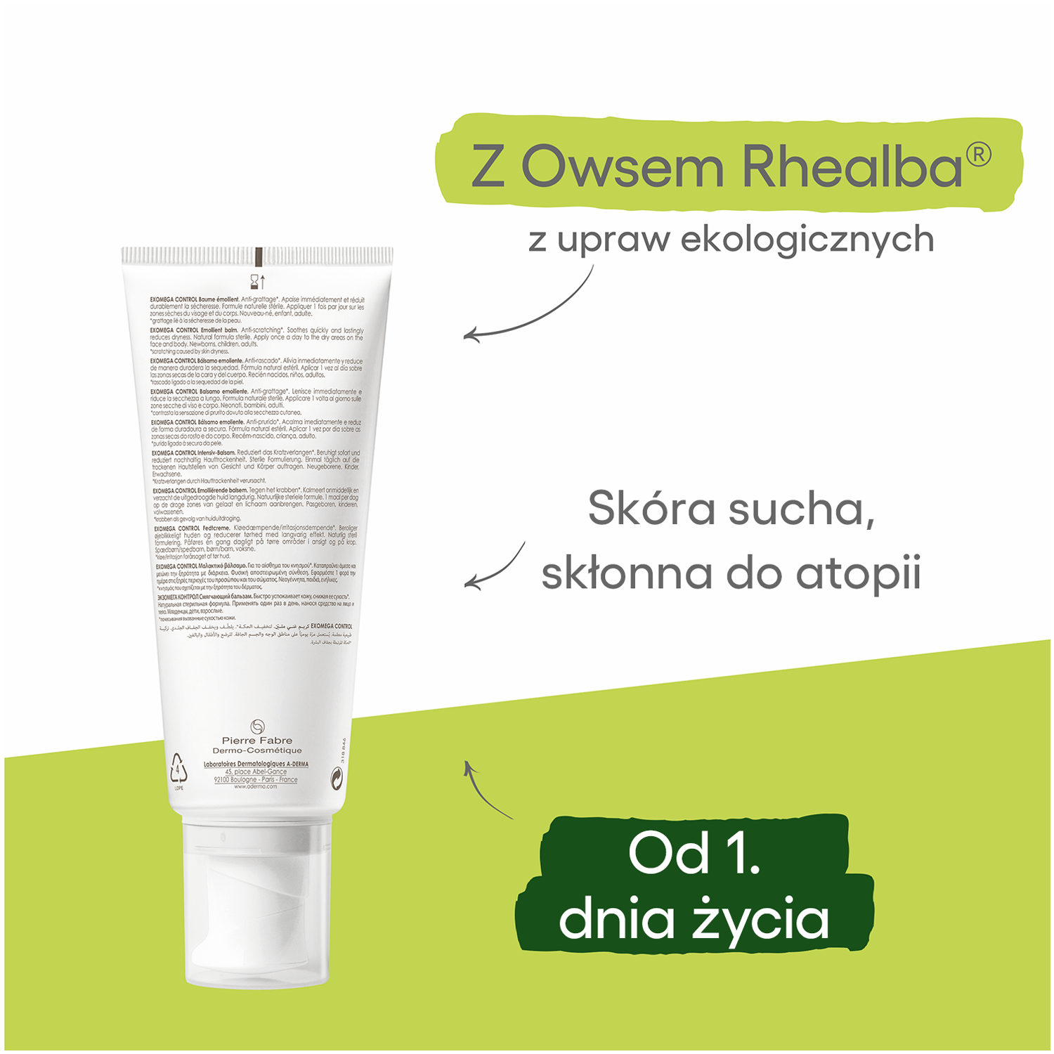A-Derma kroppslotion 200ml Exomega