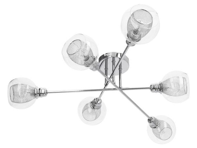 Lampa sufitowa Dixi 6-punktowa metalowa srebrna