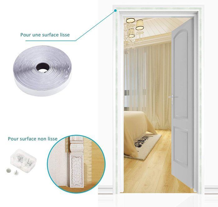 Mosquitera magnética para puerta FREOSEN - 120x220CM - Cierre automático - Tira adhesiva