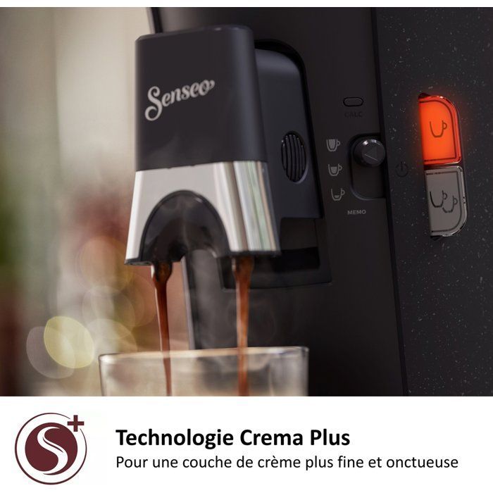 Cafetière à dosette - PHILIPS - SENSEO - CSA240/21 - Select - Noir + 2 Paquets de 32 dosettes - Espresso Brazil