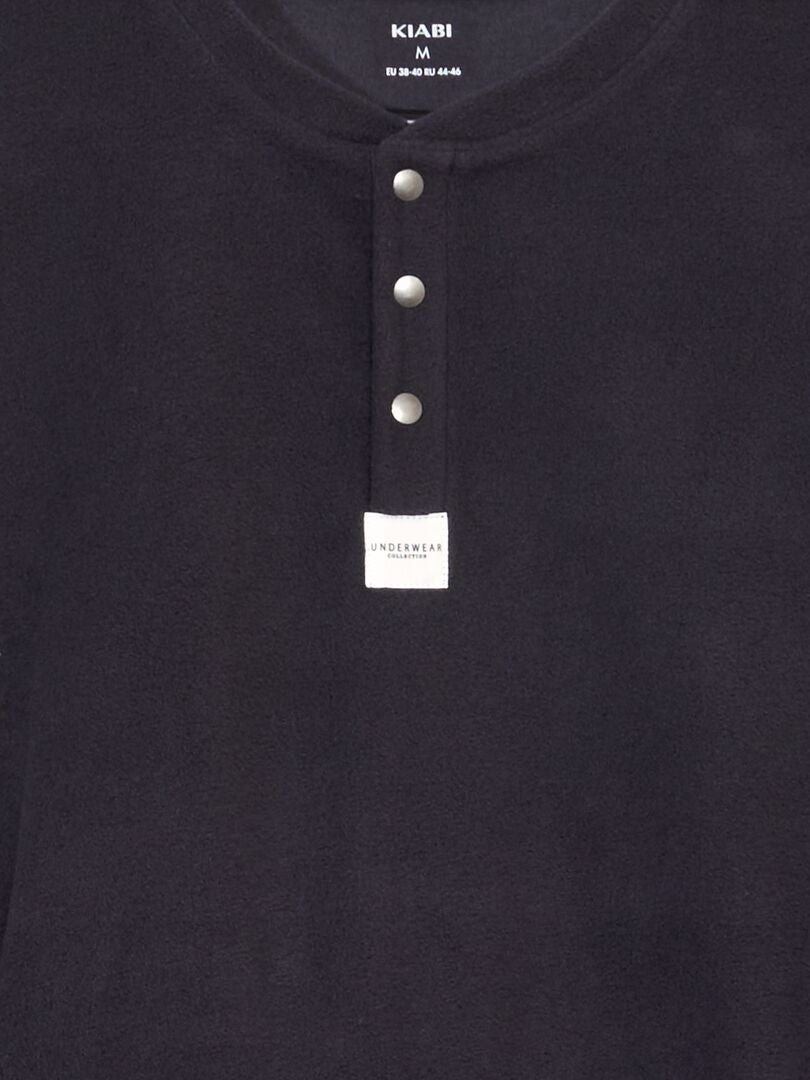 Fleece pyjama-trui - ZWART