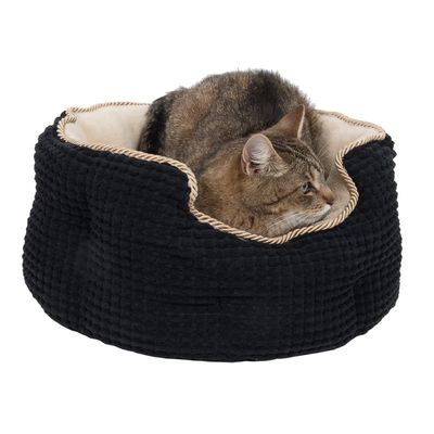 Cozy Kingdom Kuschelbett – Schwarz/Beige