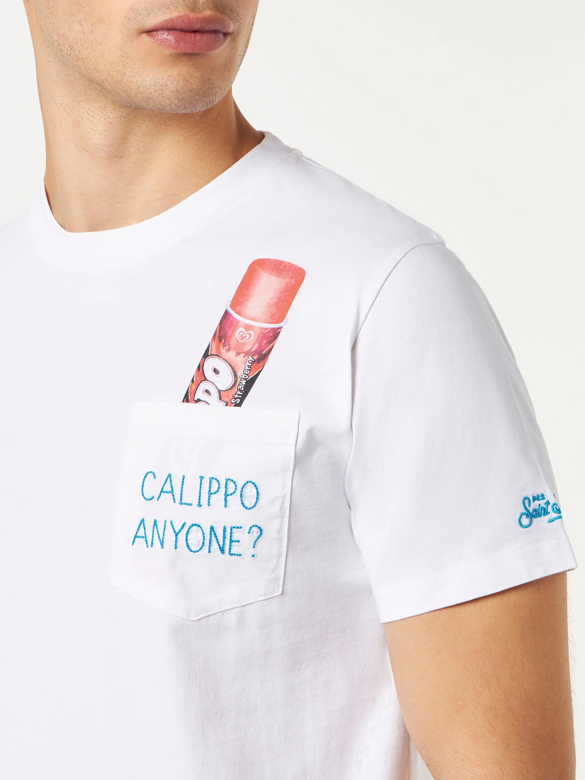 T-shirt in cotone con ricamo Calippo Anyone?| Algida® Edizione Special