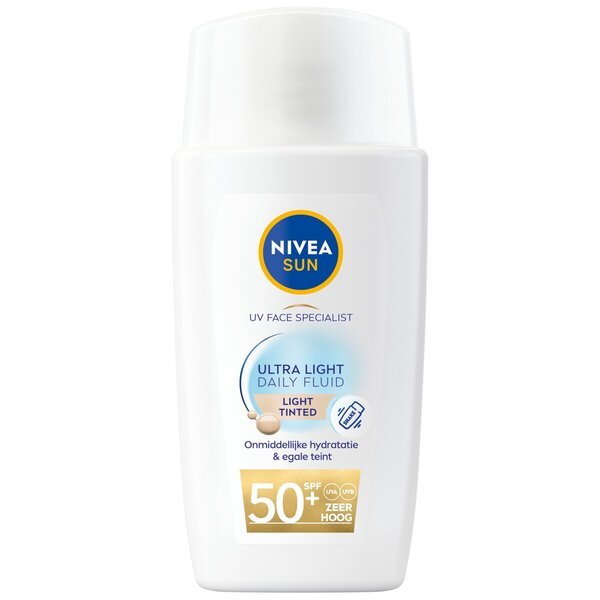 NIVEA Sun SPF50+ svetlo obarvan ultra lahek dnevni fluid<br>40 ml