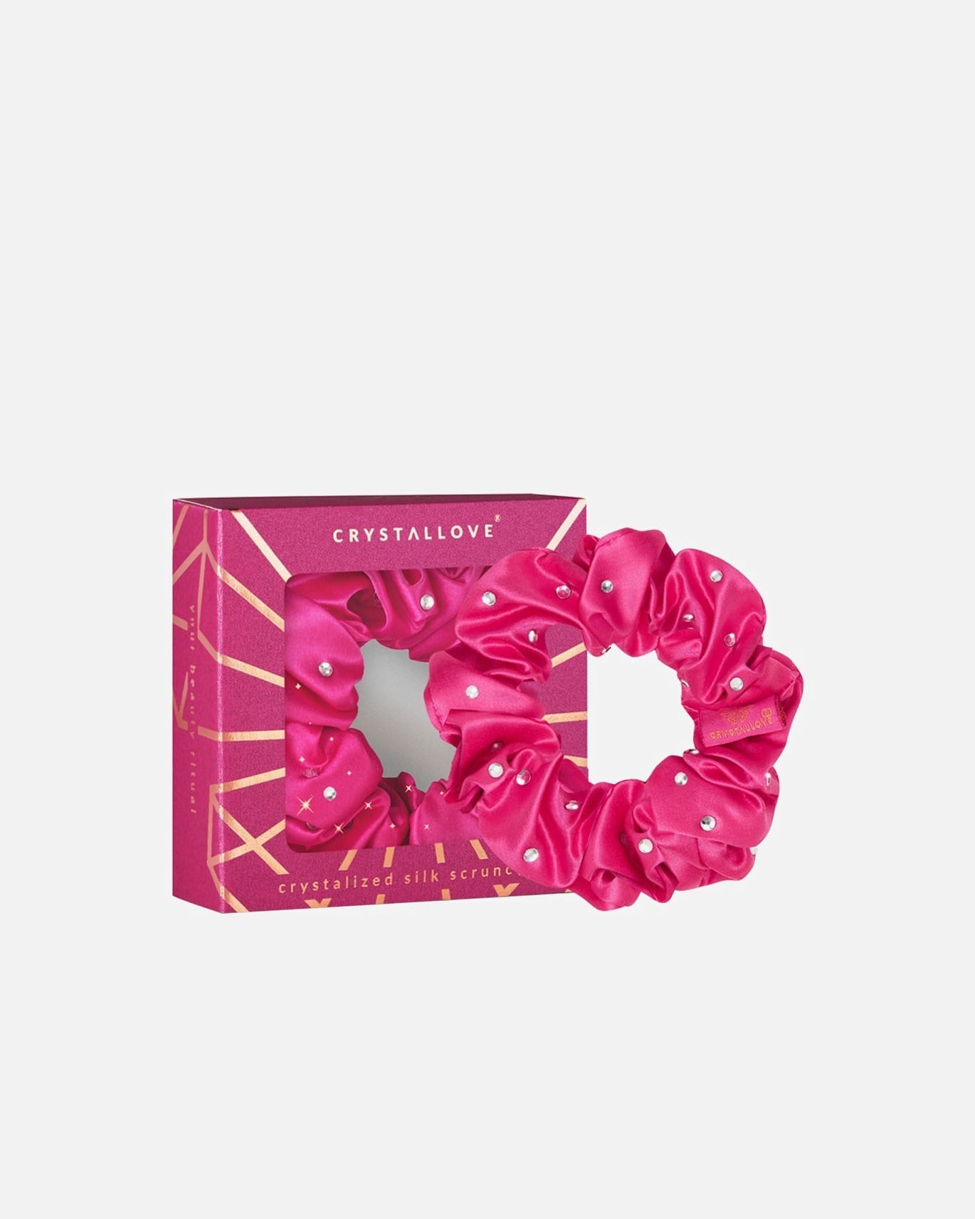 Chouchou Crystallove en soie cristallisée – Rose – 1 pièce