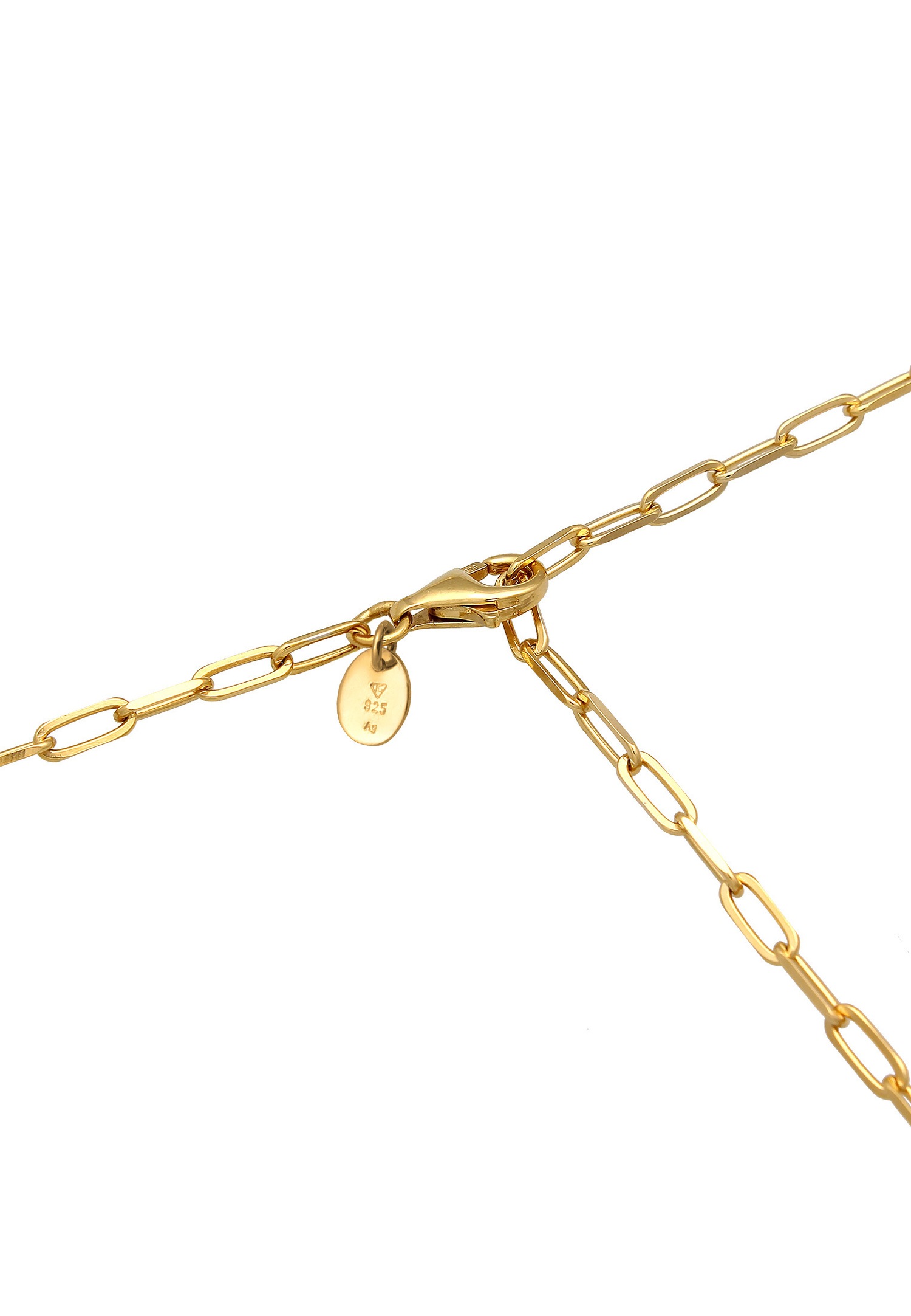 Elli PREMIUM Femmes chaîne de taille maillons tendance en argent sterling 925 plaqué or