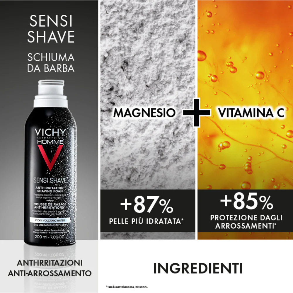 Vichy Homme Pochette Regalo Uomo Hydra Mag C Gel Doccia + Sensi Shave Schiuma da Barba - Cofanetti Viso e Corpo, Bagno e Doccia