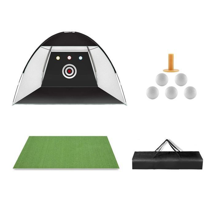 Golf oefennet - Divit GN1 - Kooi 304×183×213 cm - Kunstgrasmat - Zwart