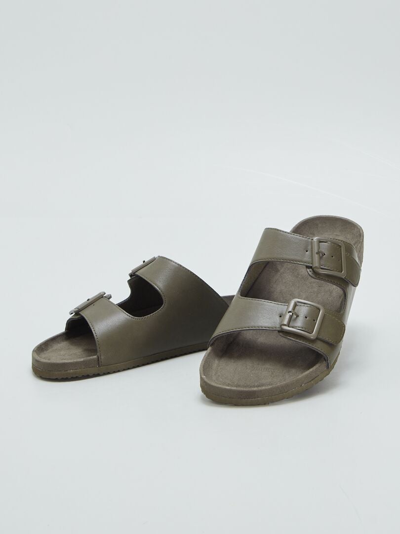 Sandalias de doble tira - CAQUI