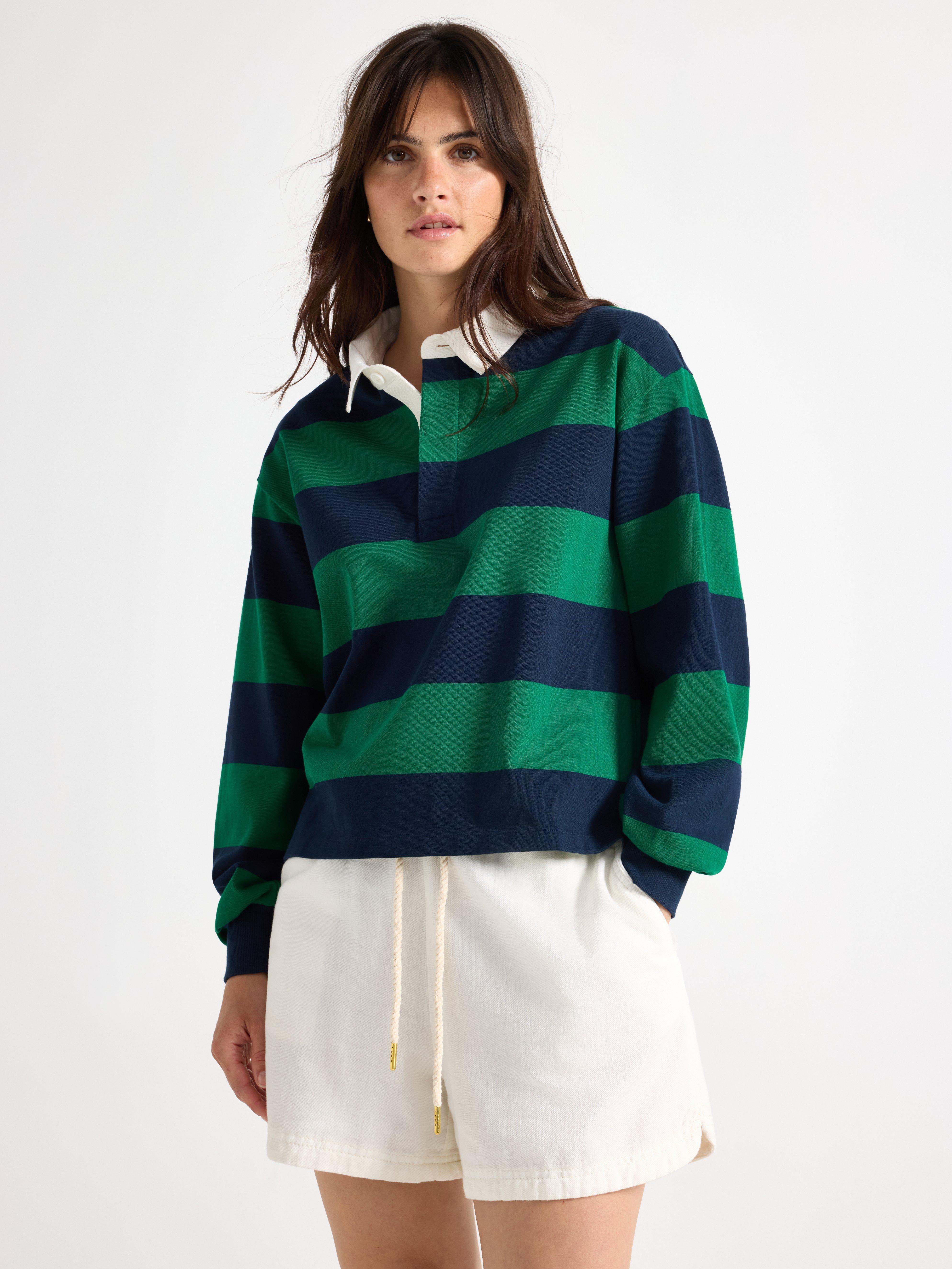 Camiseta de rugby verde oscuro