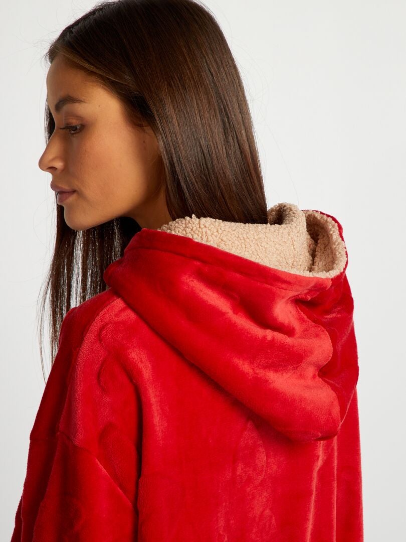 Sudadera con capucha de sherpa - ROJA