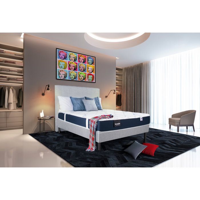 Conjunto de colchón y base de cama Dunlopillo de 140x190 cm - 18 cm de altura - Espuma aireada - Soporte firme - Fabricado en Francia