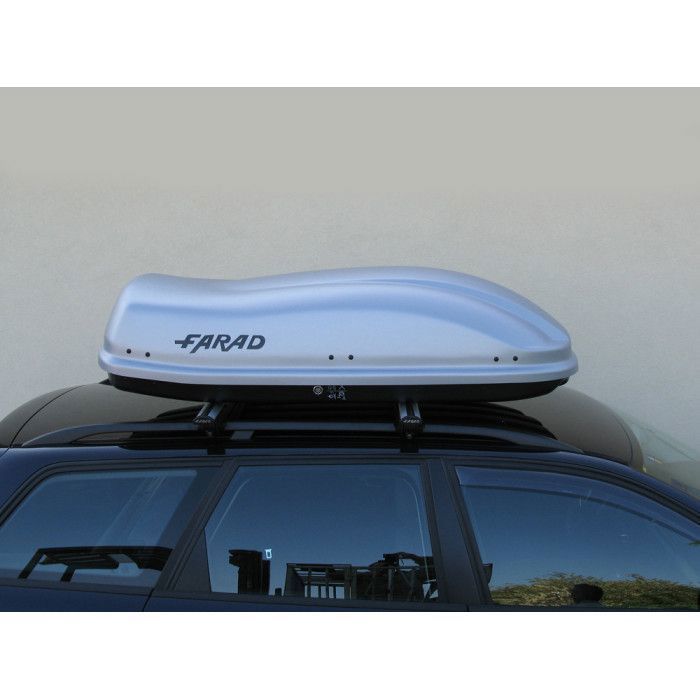 Cofre de techo Farad Marlin de 400 litros, color gris.