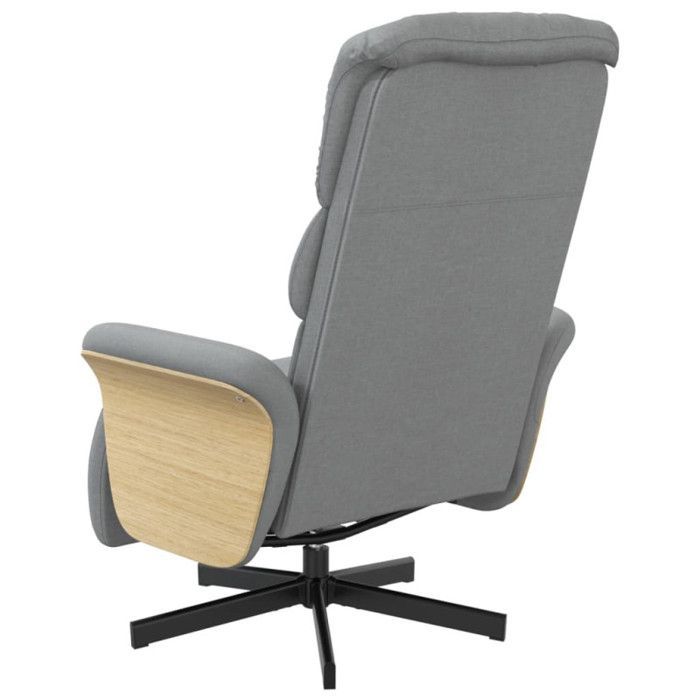 vidaXL Fauteuil inclinable avec repose-pieds gris clair tissu 356601
