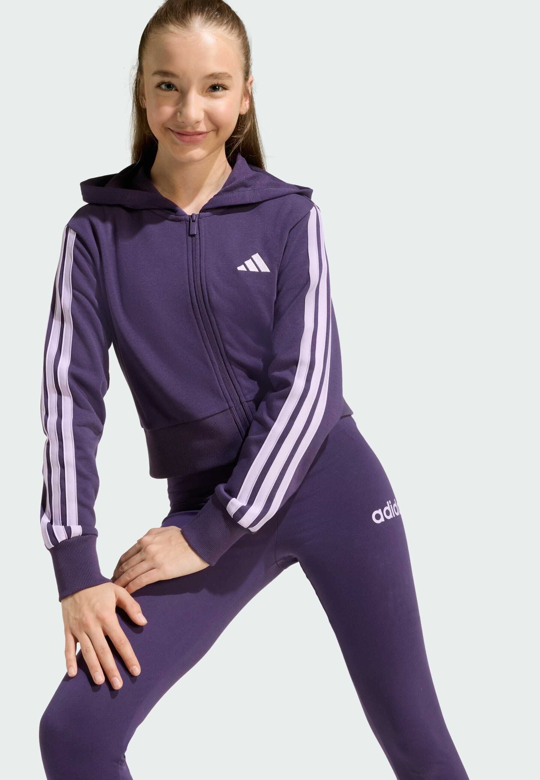 felpa adidas Sportswear ESSENTIALS FULL - Felpa con zip - aurora prugna cipria