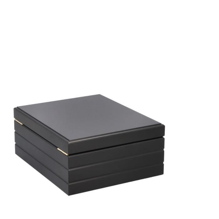 Humidor Firenze Adorini - Deluxe, contiene fino a 75 sigari, igrometro a capello ad alta precisione, nero