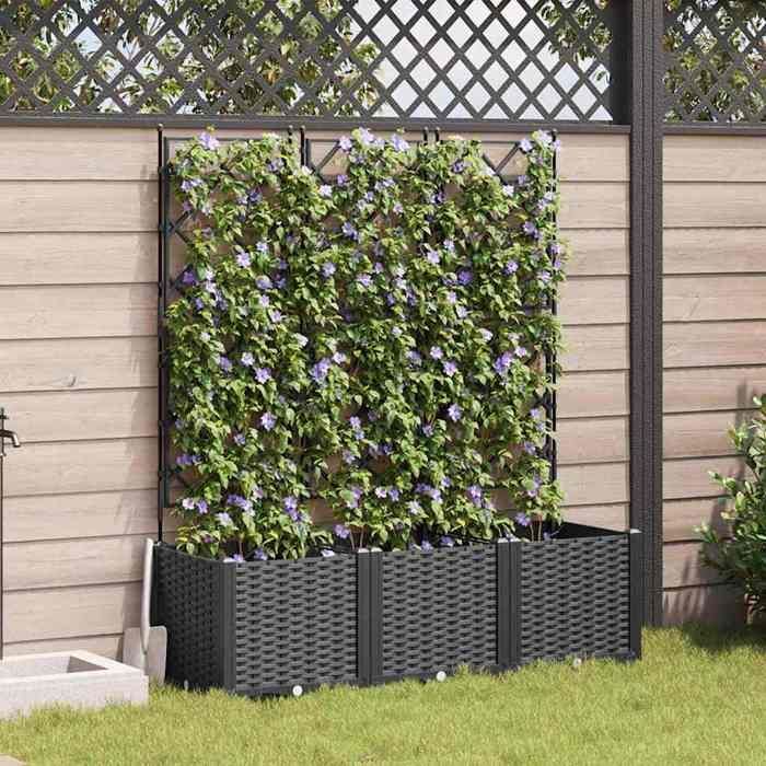 RUIG - NUEVA MACETA - JARDÍN CON RELLENO - 3 PIEZAS Negro 120x40x143 cm CL77987