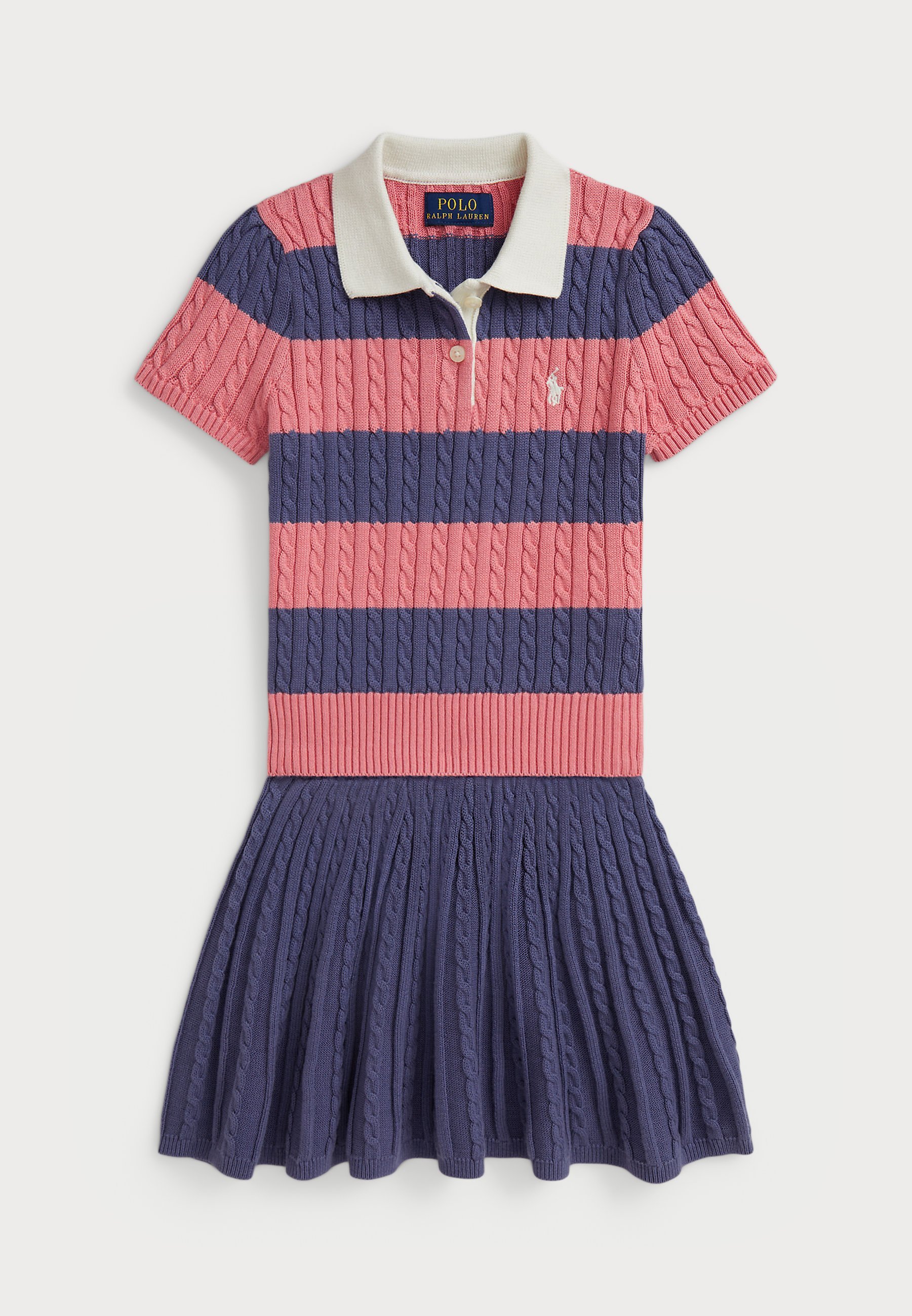 Polo Ralph Lauren CABLE COTTON POLO TRUI & ROK SET - A-lijn rok - klassiek blauw multi/nevis