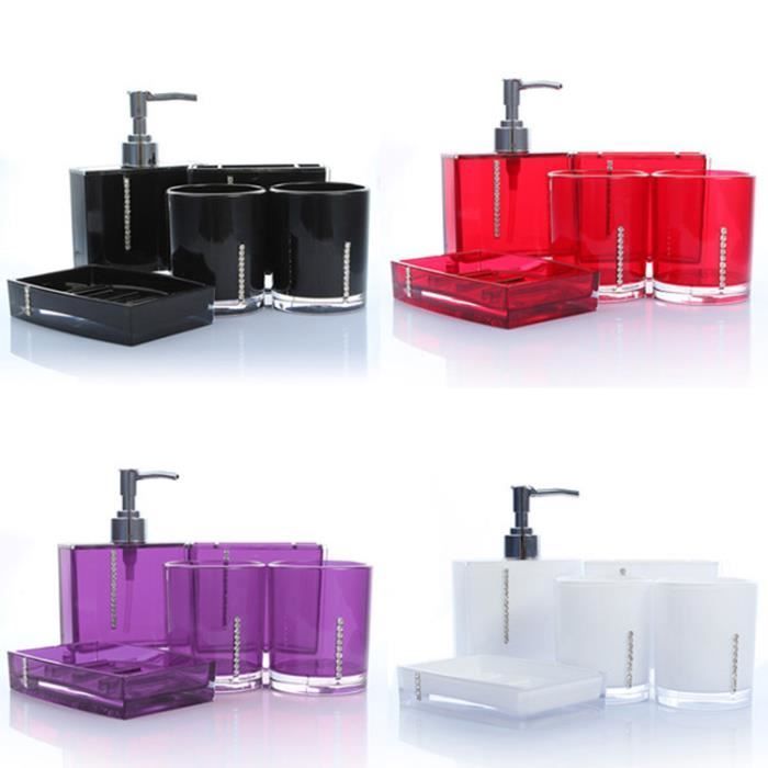 Accesorios de baño - Juego de 5 piezas - Resina negra - Ecológico - Práctico